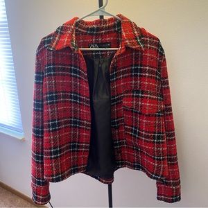Red Plaid Zara Coat